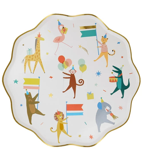 Meri Meri Pappteller Tierparade sind ideal für eine Zirkusparty, eine Geburtstagsparty oder einen anderen feierlichen Anlass.