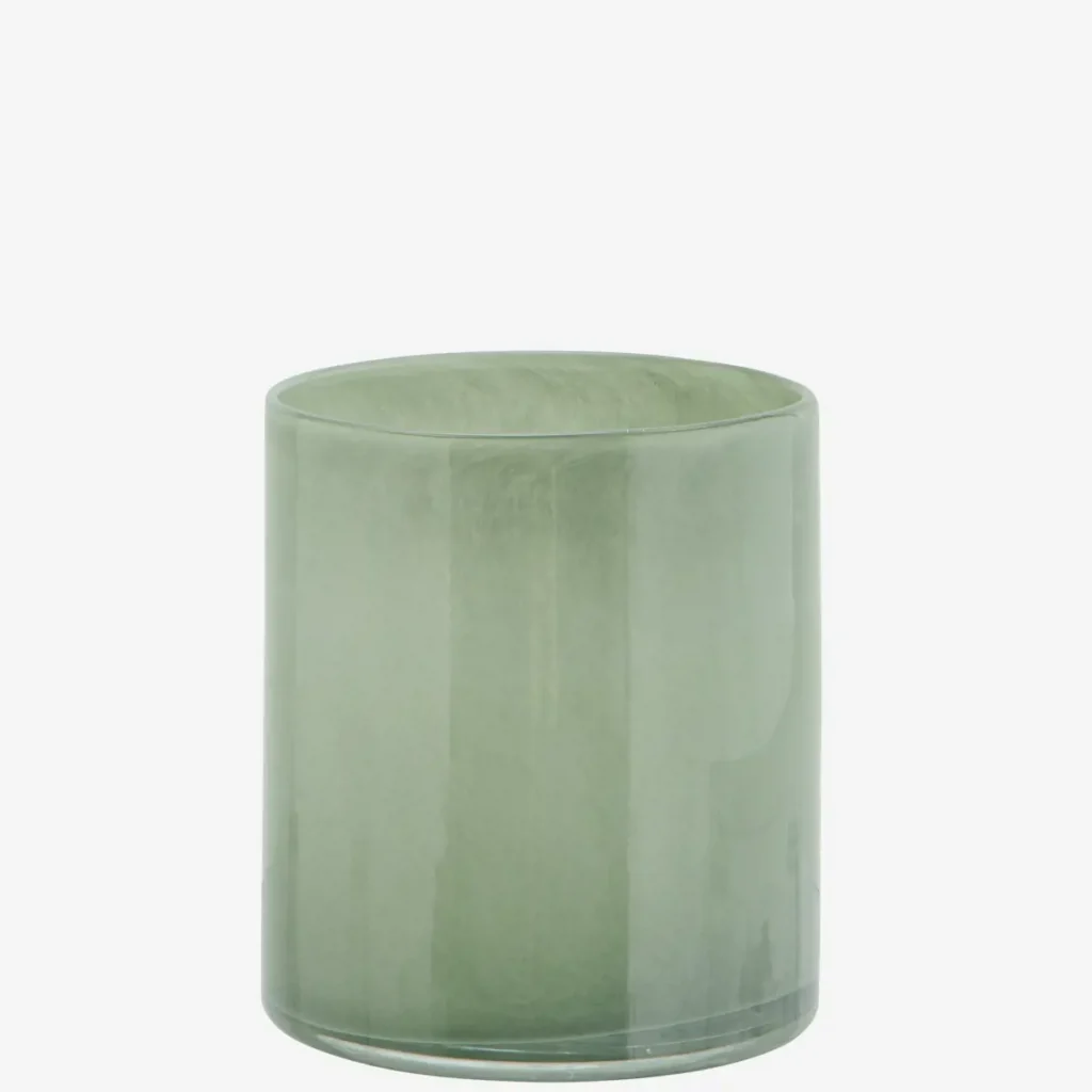 Madam Stoltz - grüner Übertopf aus Glas, kann auch als Vase genutzt werden
